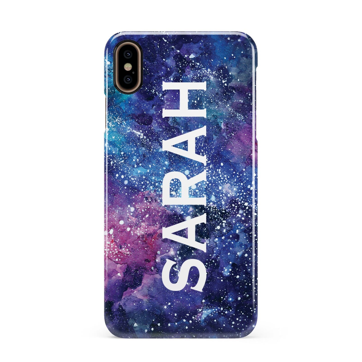 Personalised Clear Name Cutout Space Nebula Custom Apple iPhone Xs Max 3D Snap Case