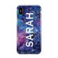 Personalised Clear Name Cutout Space Nebula Custom Apple iPhone Xs Max 3D Tough Case