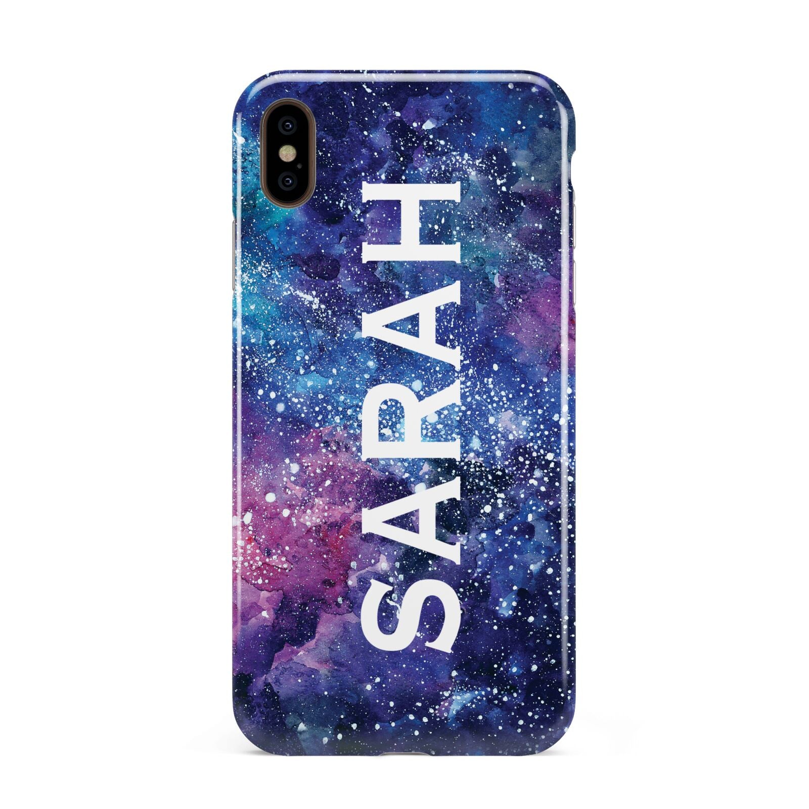 Personalised Clear Name Cutout Space Nebula Custom Apple iPhone Xs Max 3D Tough Case
