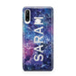Personalised Clear Name Cutout Space Nebula Custom Huawei P30 Lite Phone Case