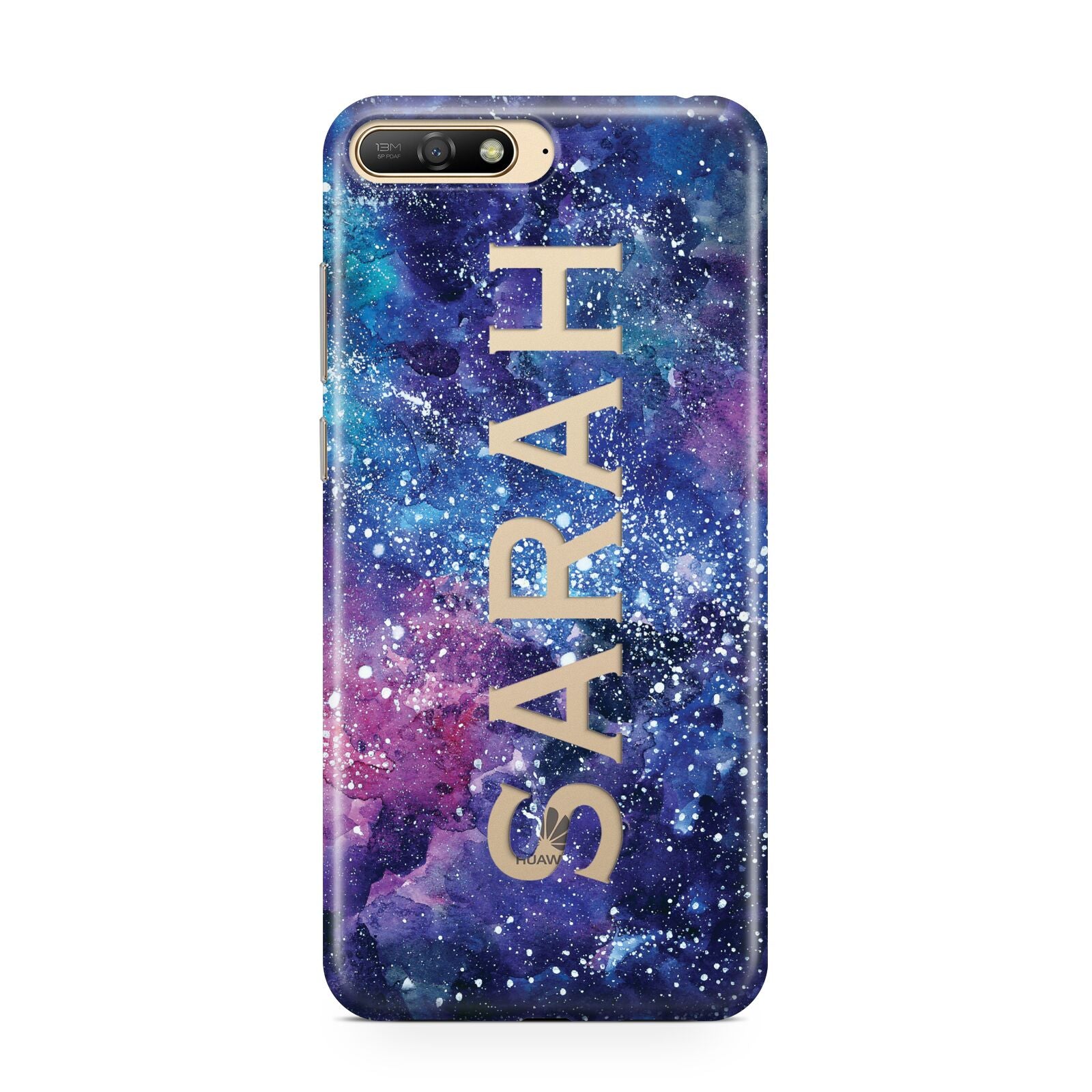 Personalised Clear Name Cutout Space Nebula Custom Huawei Y6 2018