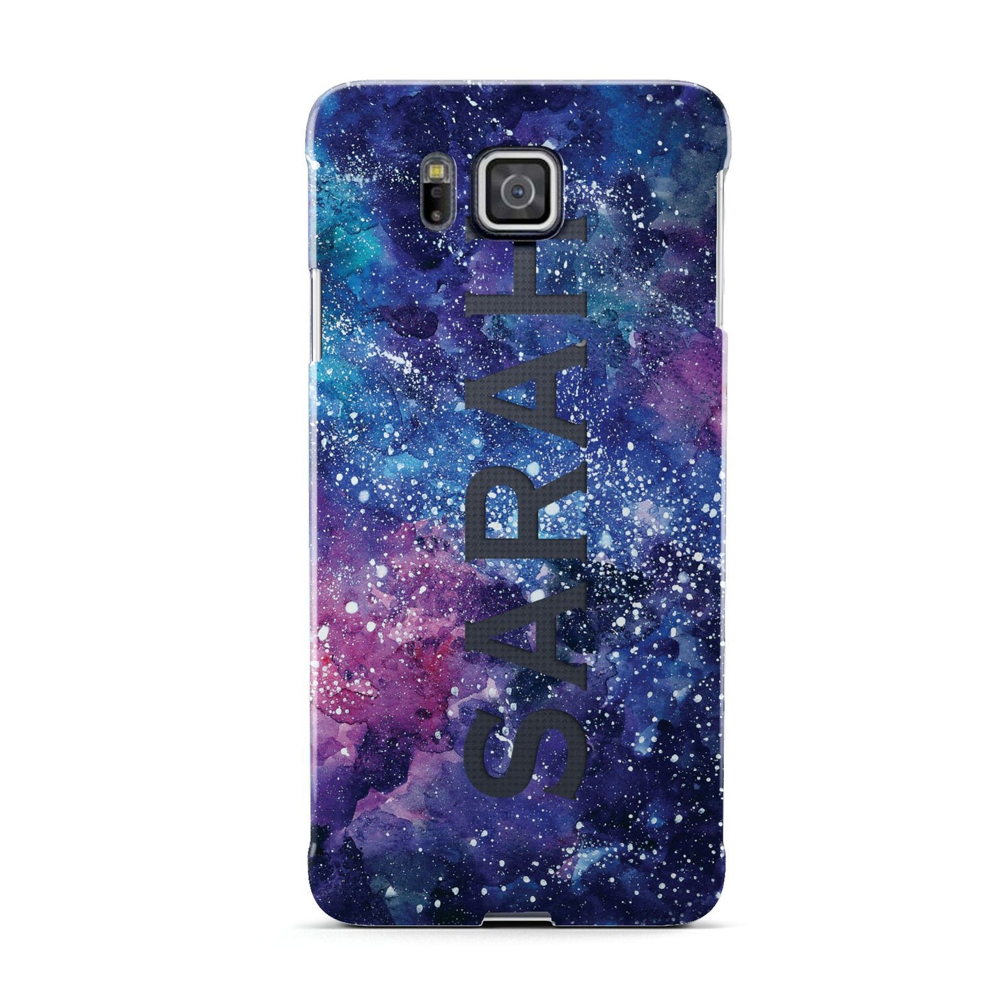 Personalised Clear Name Cutout Space Nebula Custom Samsung Galaxy Alpha Case