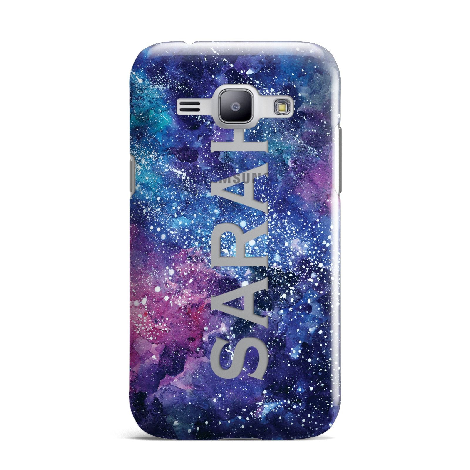 Personalised Clear Name Cutout Space Nebula Custom Samsung Galaxy J1 2015 Case