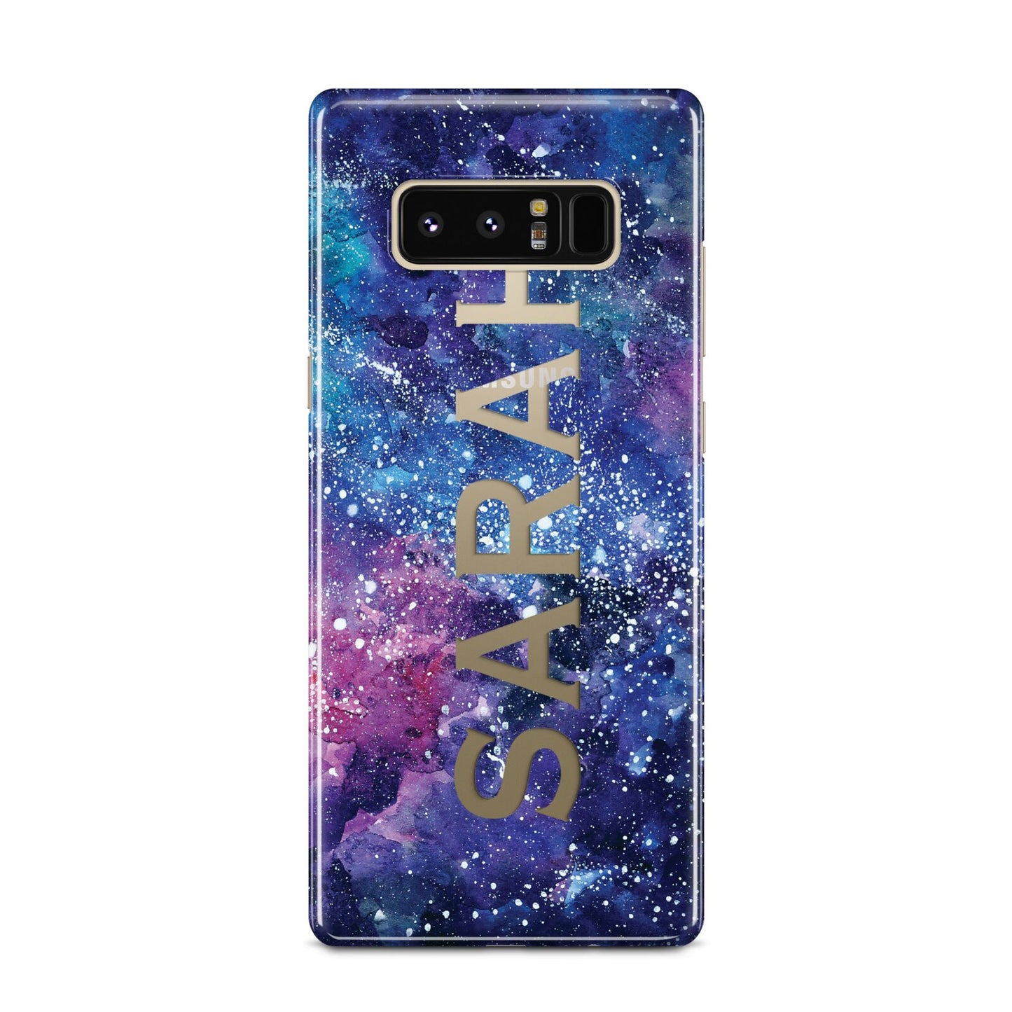 Personalised Clear Name Cutout Space Nebula Custom Samsung Galaxy Note 8 Case