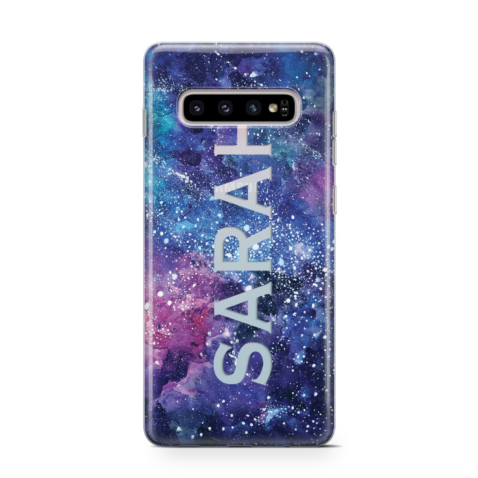 Personalised Clear Name Cutout Space Nebula Custom Samsung Galaxy S10 Case