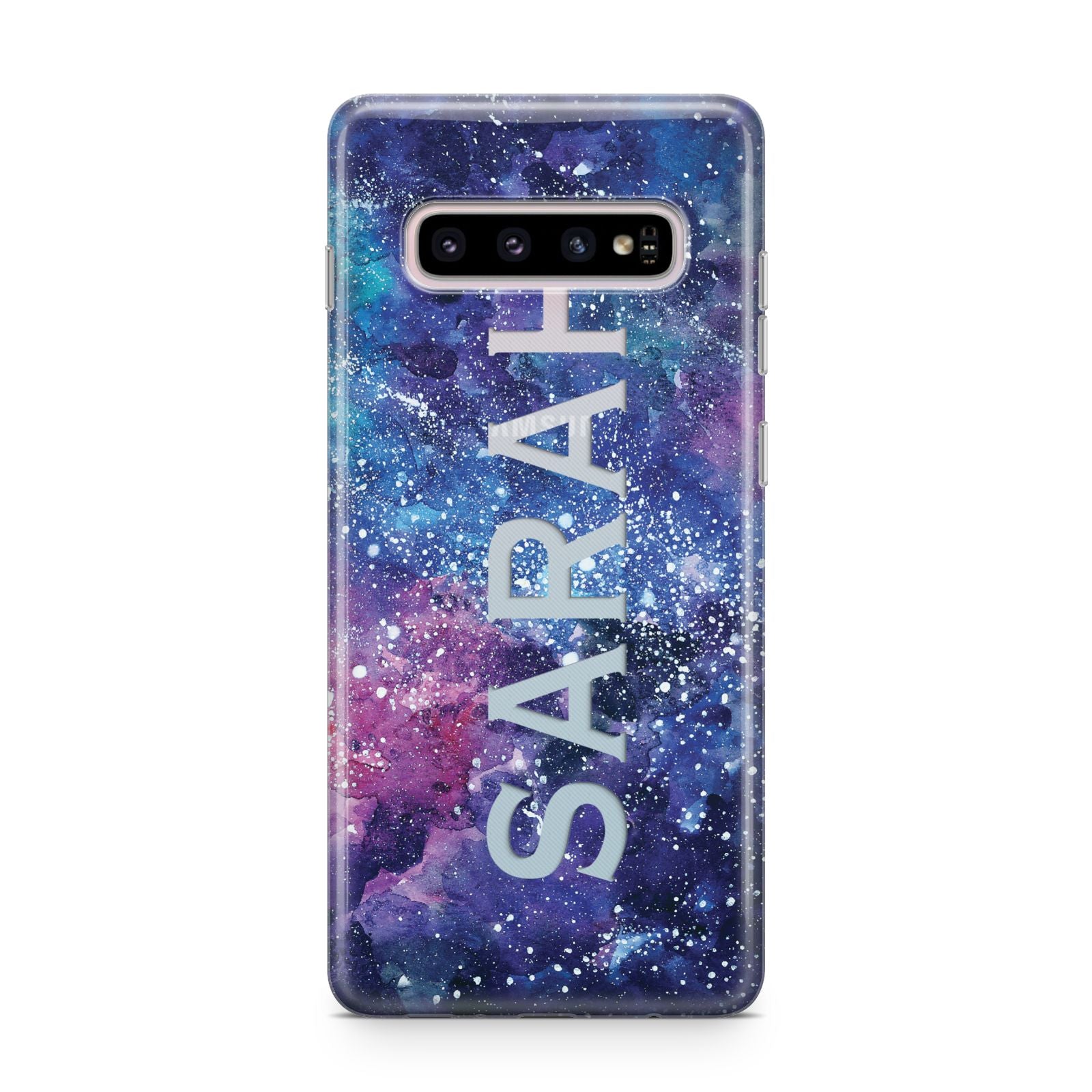 Personalised Clear Name Cutout Space Nebula Custom Samsung Galaxy S10 Plus Case