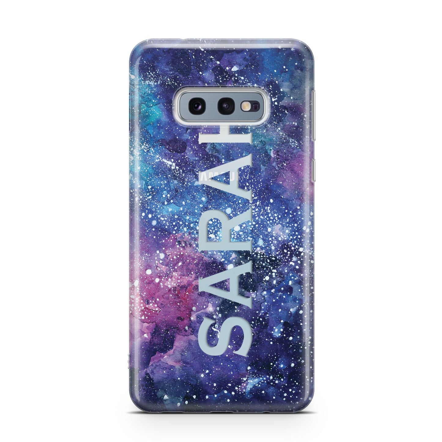 Personalised Clear Name Cutout Space Nebula Custom Samsung Galaxy S10E Case