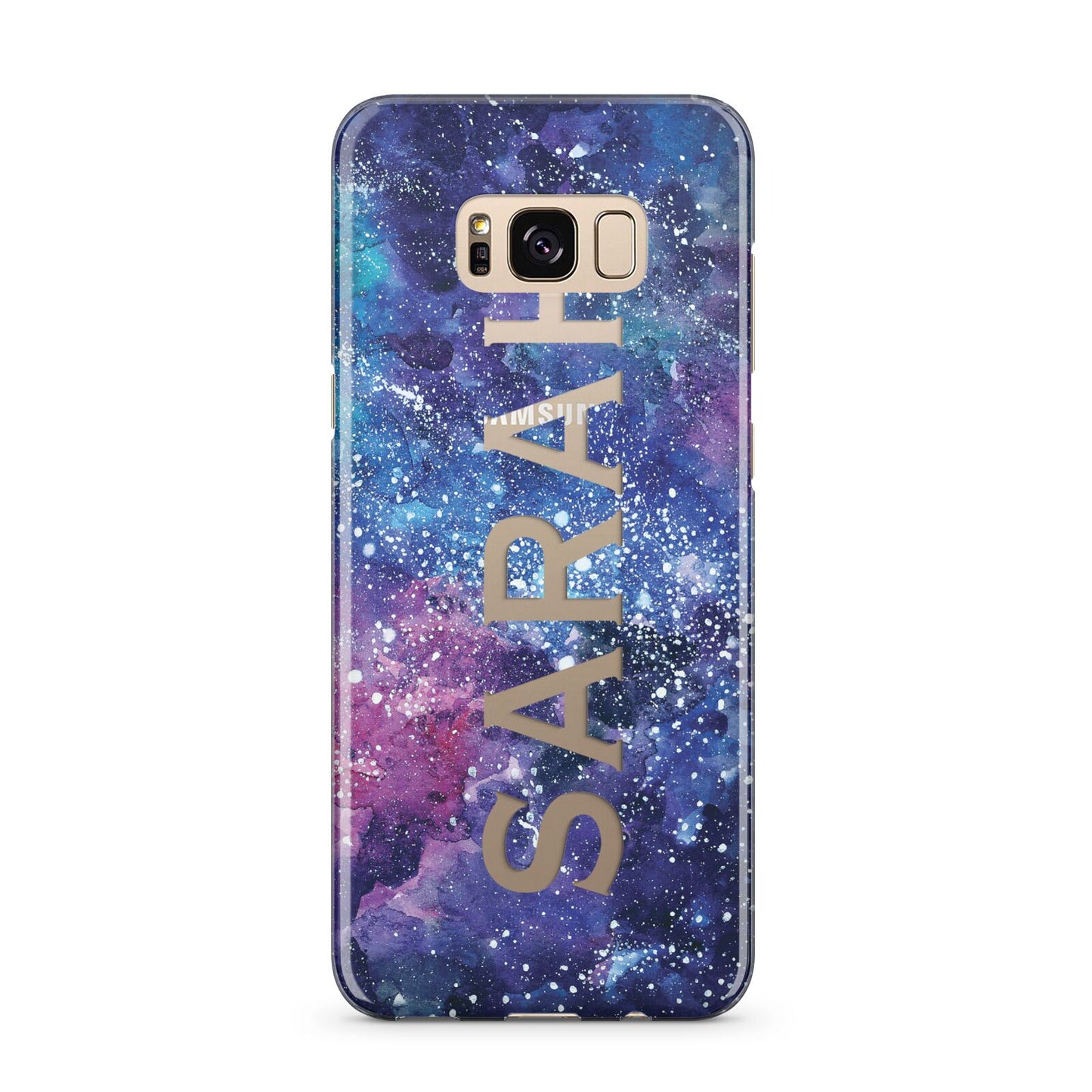 Personalised Clear Name Cutout Space Nebula Custom Samsung Galaxy S8 Plus Case