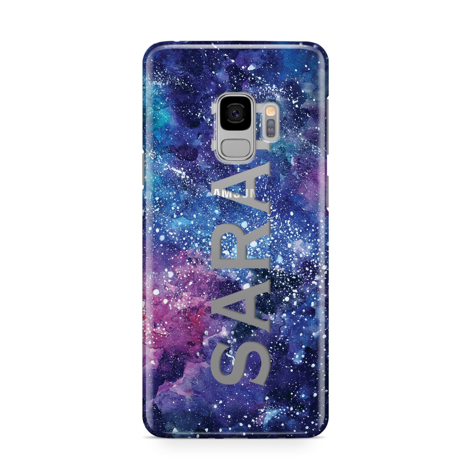 Personalised Clear Name Cutout Space Nebula Custom Samsung Galaxy S9 Case