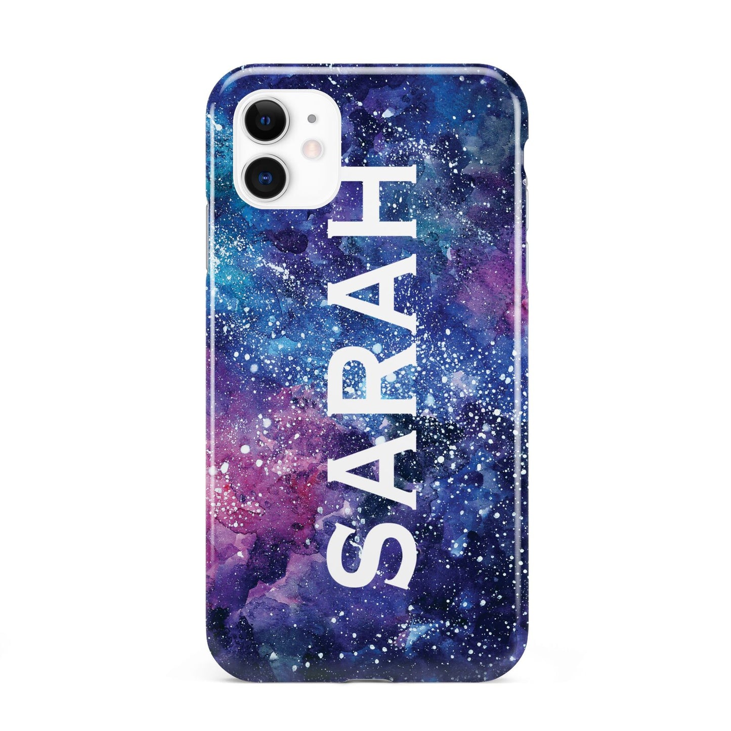 Personalised Clear Name Cutout Space Nebula Custom iPhone 11 3D Tough Case