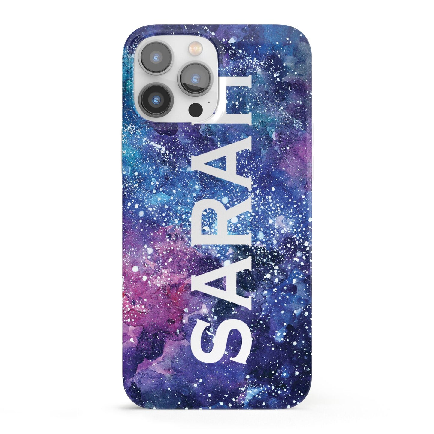 Personalised Clear Name Cutout Space Nebula Custom iPhone 13 Pro Max Full Wrap 3D Snap Case