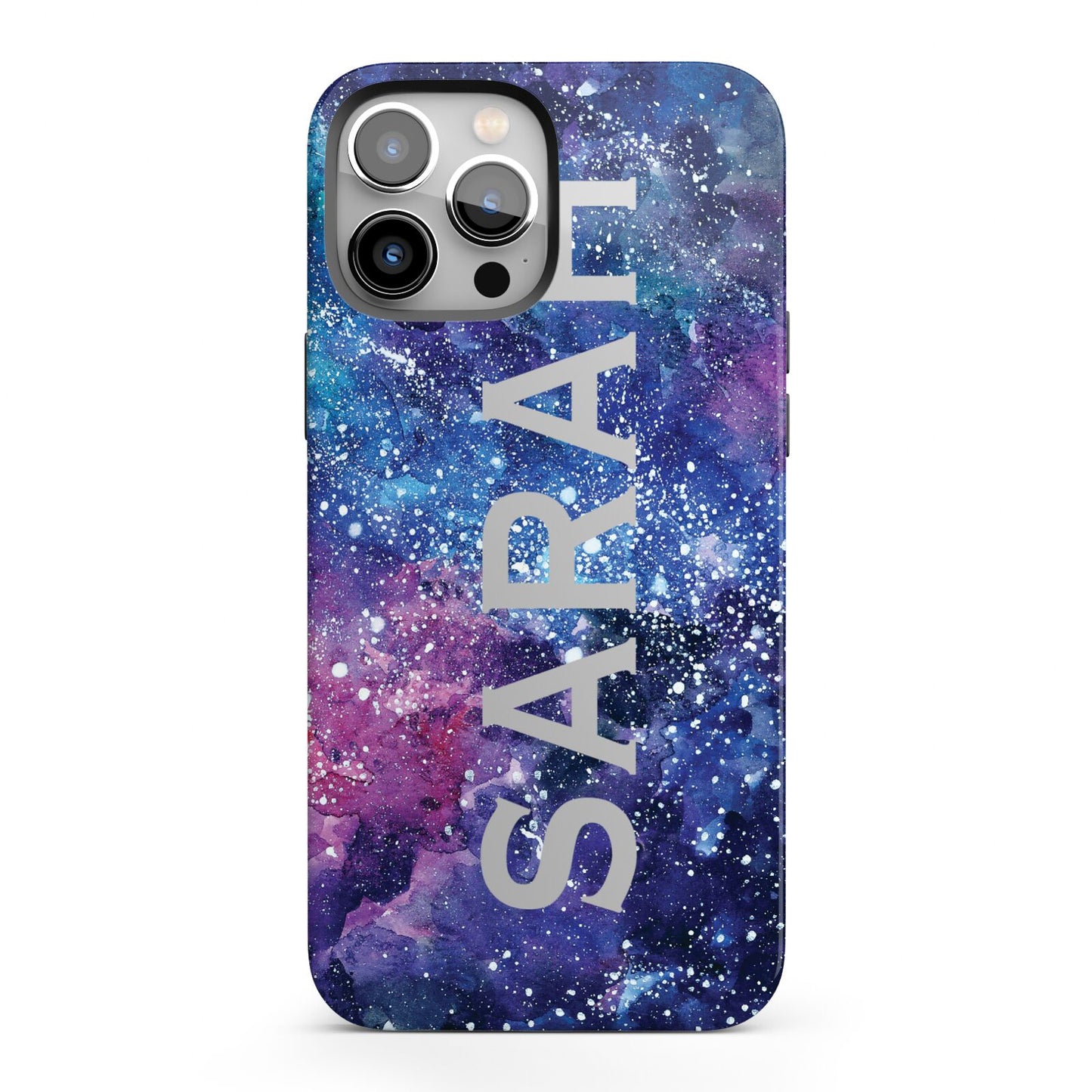 Personalised Clear Name Cutout Space Nebula Custom iPhone 13 Pro Max Full Wrap 3D Tough Case