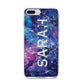 Personalised Clear Name Cutout Space Nebula Custom iPhone 8 Plus Bumper Case on Silver iPhone