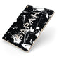 Personalised Clear Name Cutout Swirl Marble Custom Apple iPad Case on Gold iPad Side View