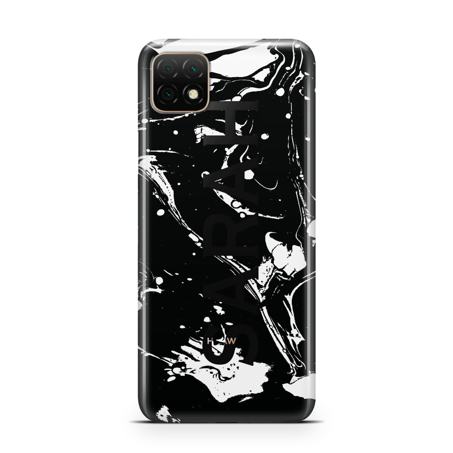 Personalised Clear Name Cutout Swirl Marble Custom Huawei Enjoy 20 Phone Case