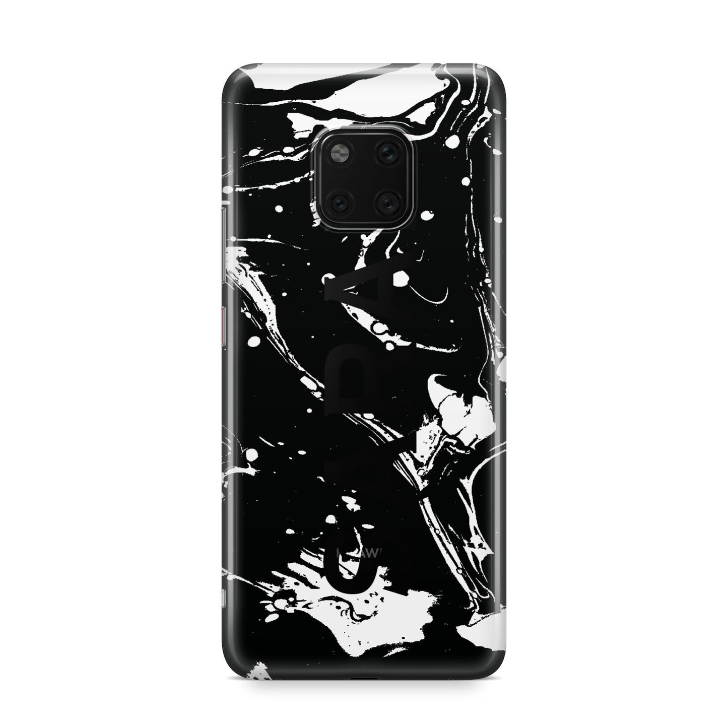 Personalised Clear Name Cutout Swirl Marble Custom Huawei Mate 20 Pro Phone Case