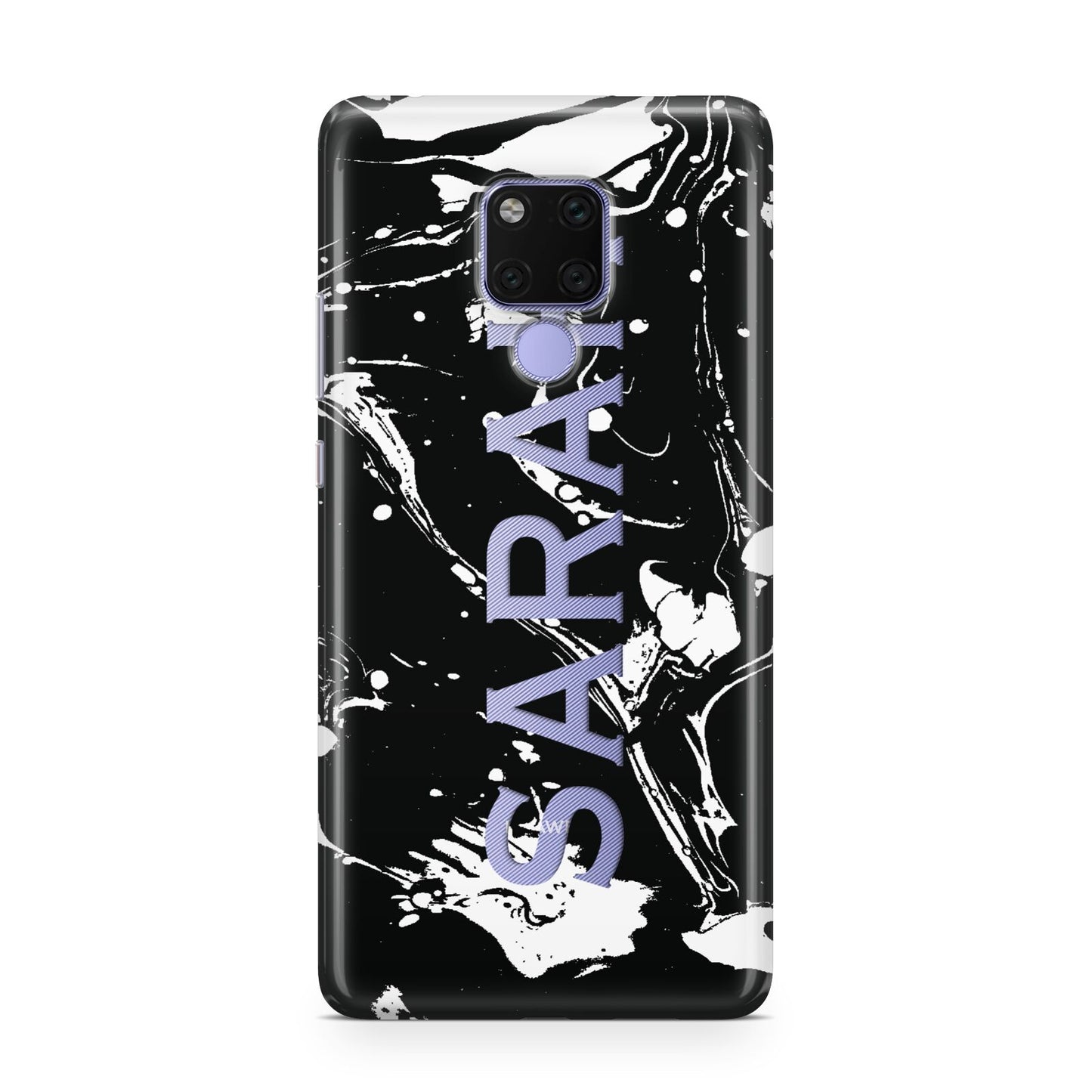 Personalised Clear Name Cutout Swirl Marble Custom Huawei Mate 20X Phone Case