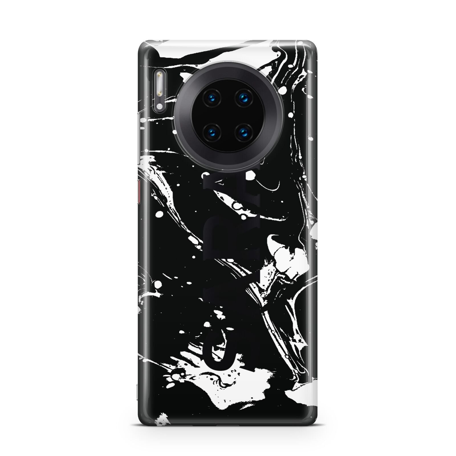 Personalised Clear Name Cutout Swirl Marble Custom Huawei Mate 30 Pro Phone Case