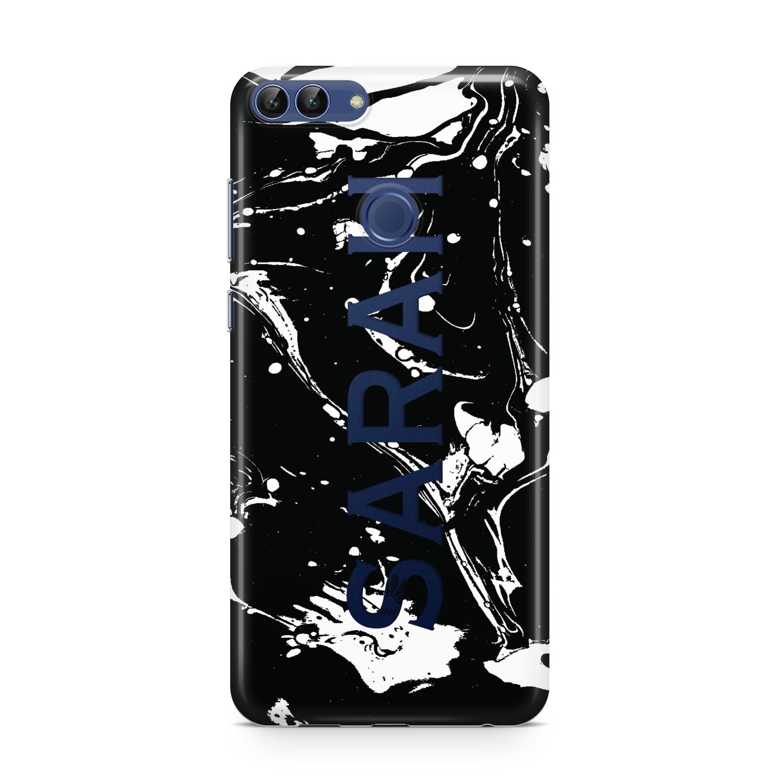 Personalised Clear Name Cutout Swirl Marble Custom Huawei P Smart Case