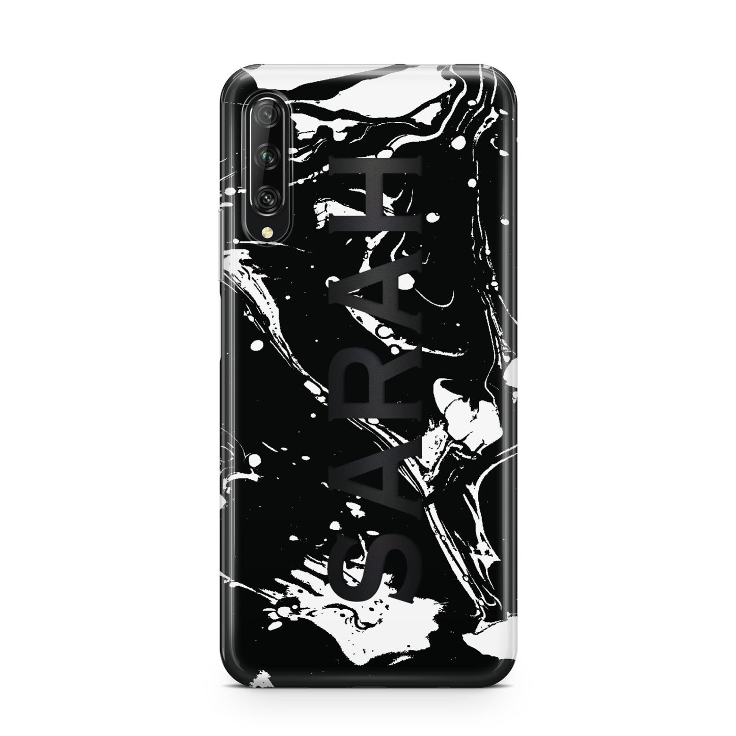 Personalised Clear Name Cutout Swirl Marble Custom Huawei P Smart Pro 2019