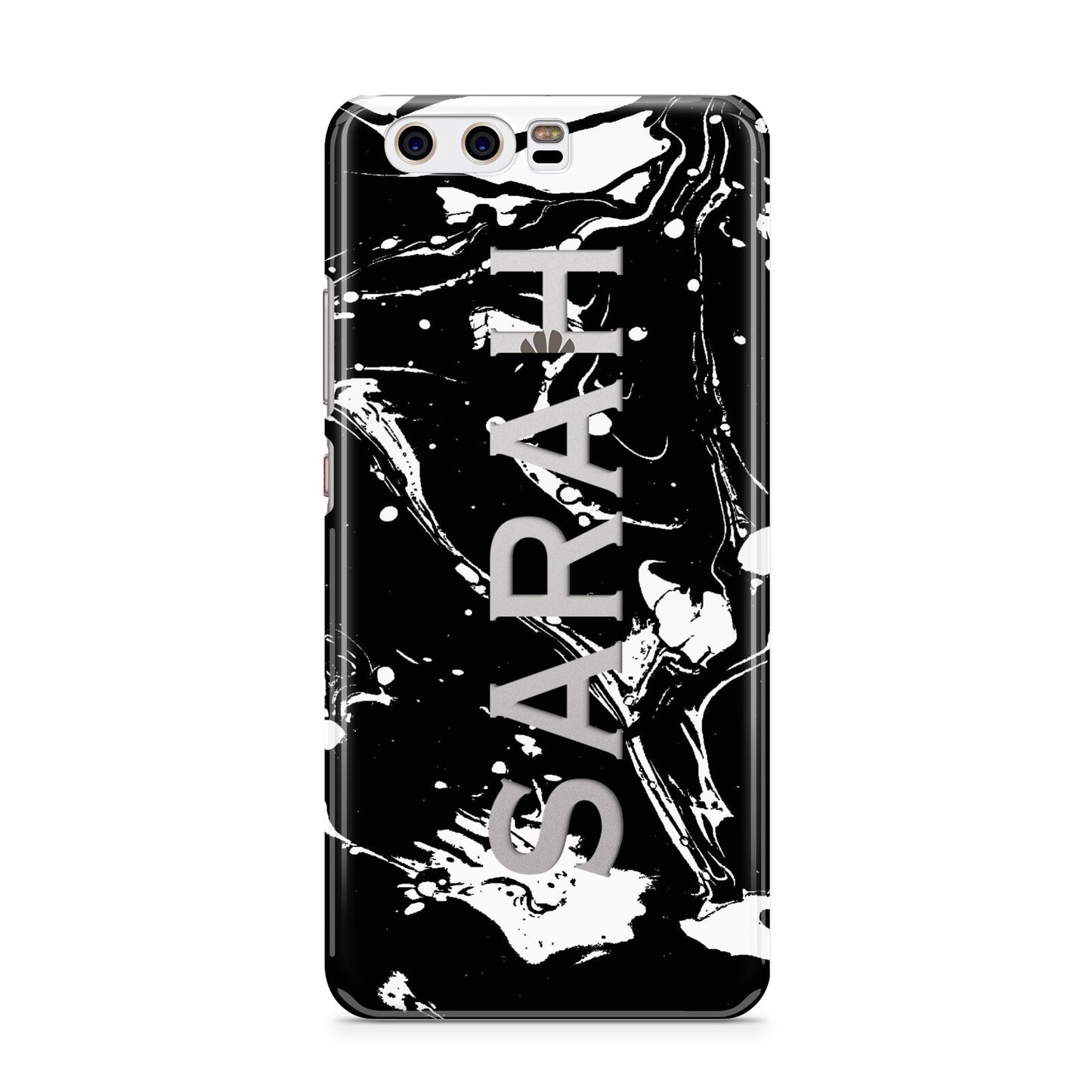 Personalised Clear Name Cutout Swirl Marble Custom Huawei P10 Phone Case