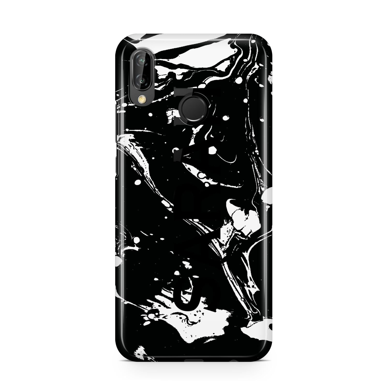 Personalised Clear Name Cutout Swirl Marble Custom Huawei P20 Lite Phone Case