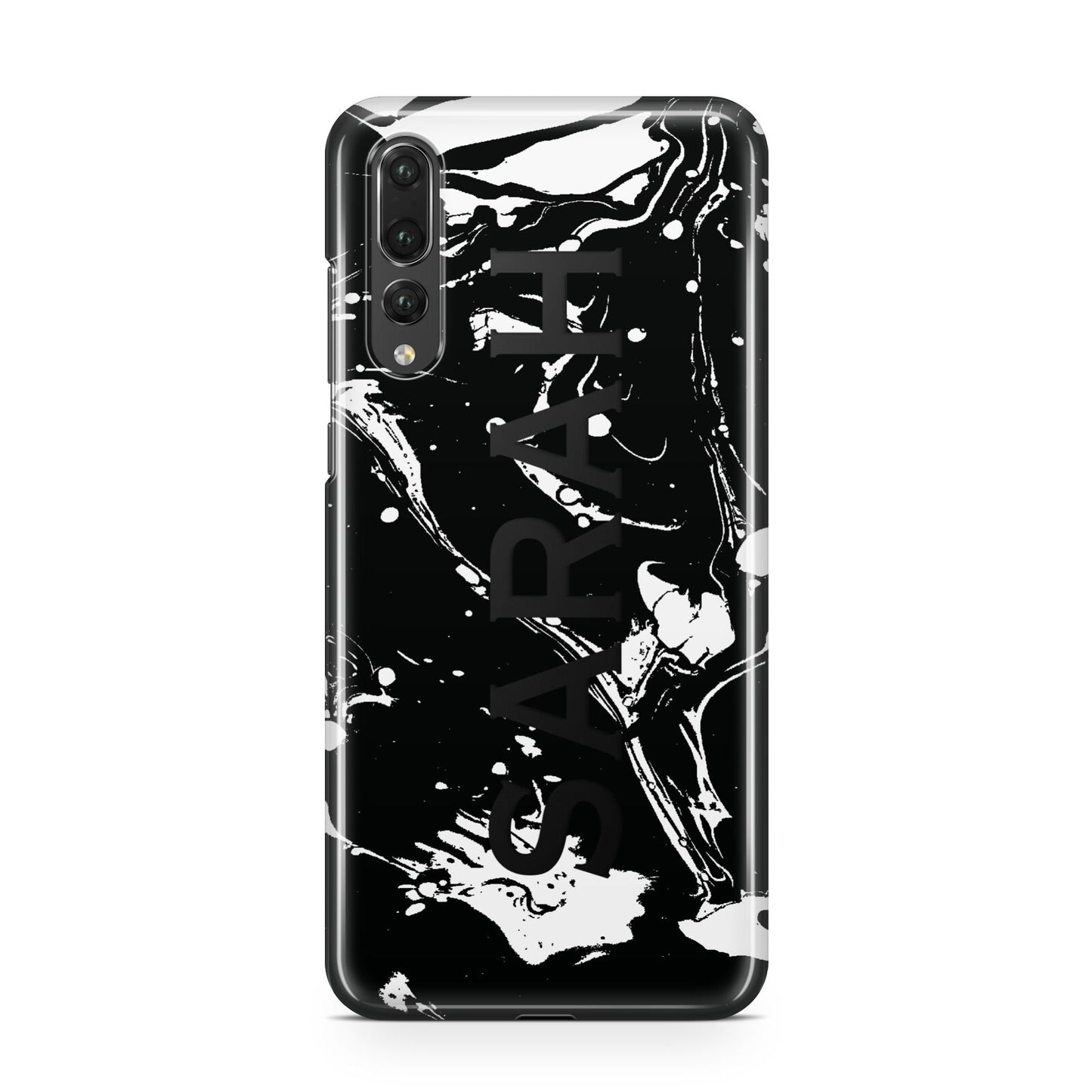 Personalised Clear Name Cutout Swirl Marble Custom Huawei P20 Pro Phone Case