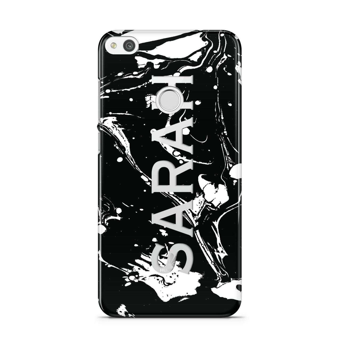 Personalised Clear Name Cutout Swirl Marble Custom Huawei P8 Lite Case