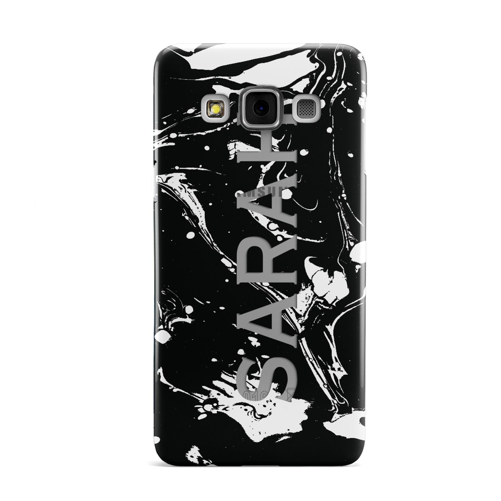 Personalised Clear Name Cutout Swirl Marble Custom Samsung Galaxy A3 Case