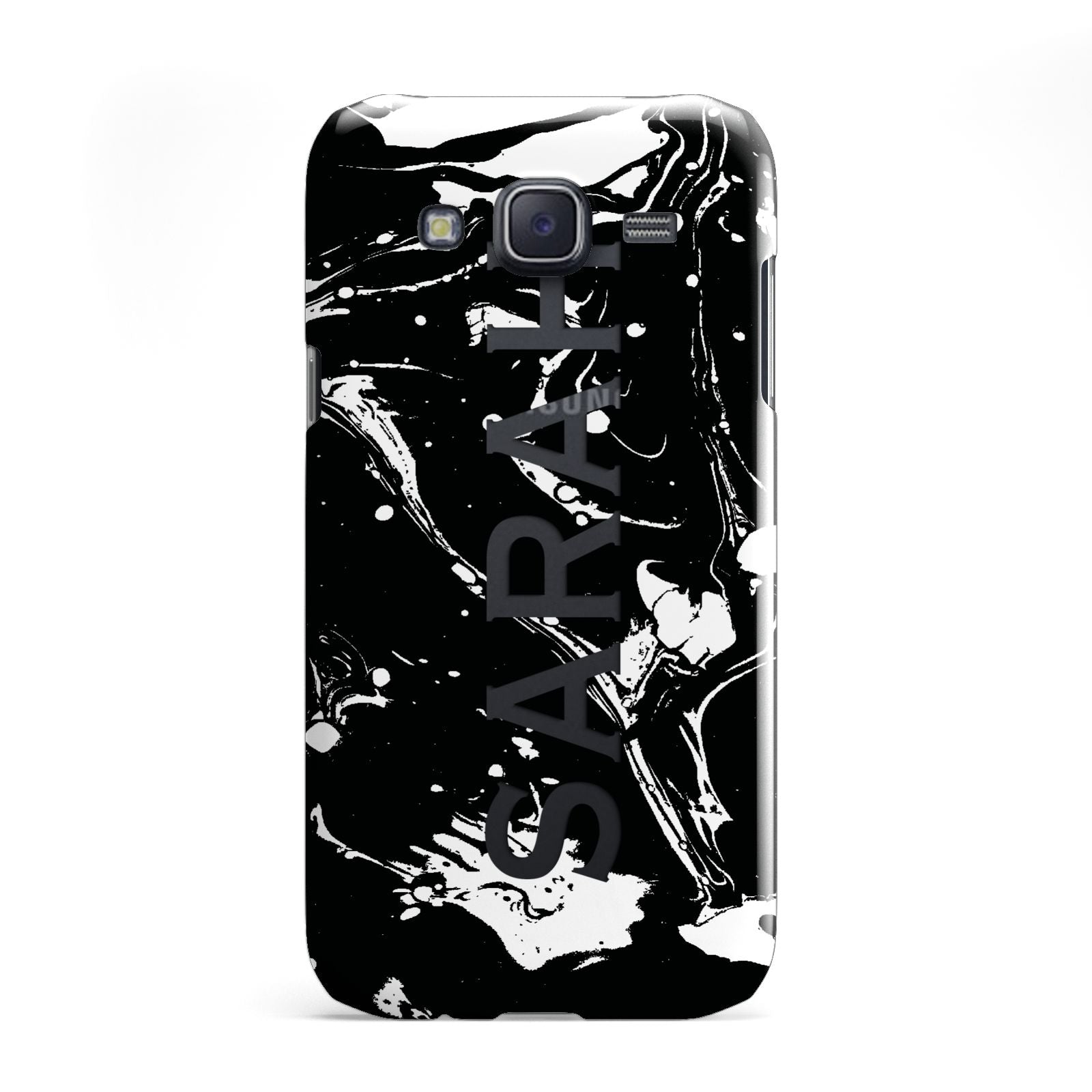 Personalised Clear Name Cutout Swirl Marble Custom Samsung Galaxy J5 Case