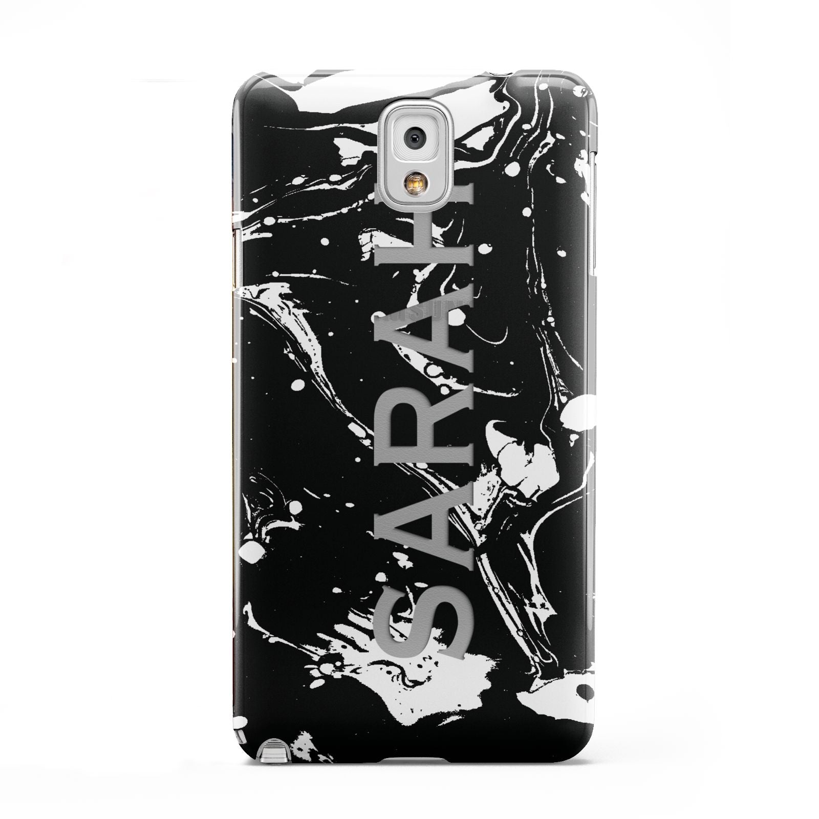 Personalised Clear Name Cutout Swirl Marble Custom Samsung Galaxy Note 3 Case