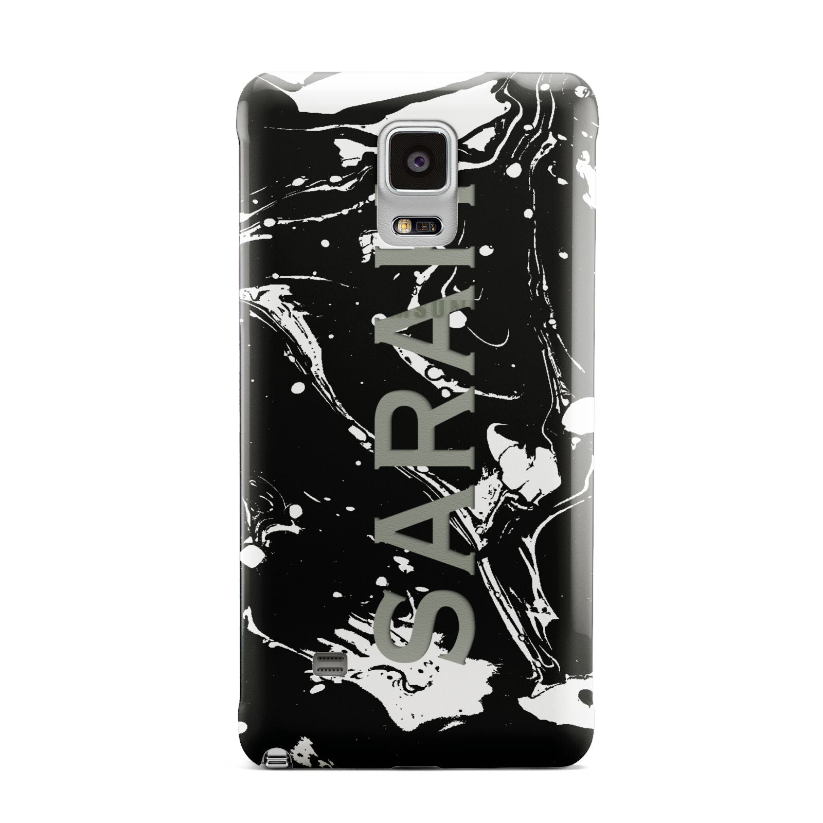 Personalised Clear Name Cutout Swirl Marble Custom Samsung Galaxy Note 4 Case
