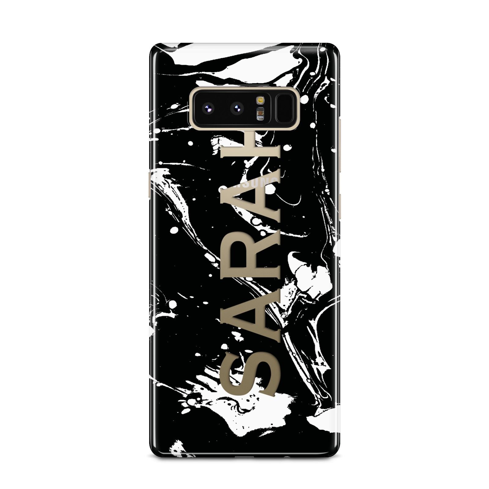 Personalised Clear Name Cutout Swirl Marble Custom Samsung Galaxy Note 8 Case