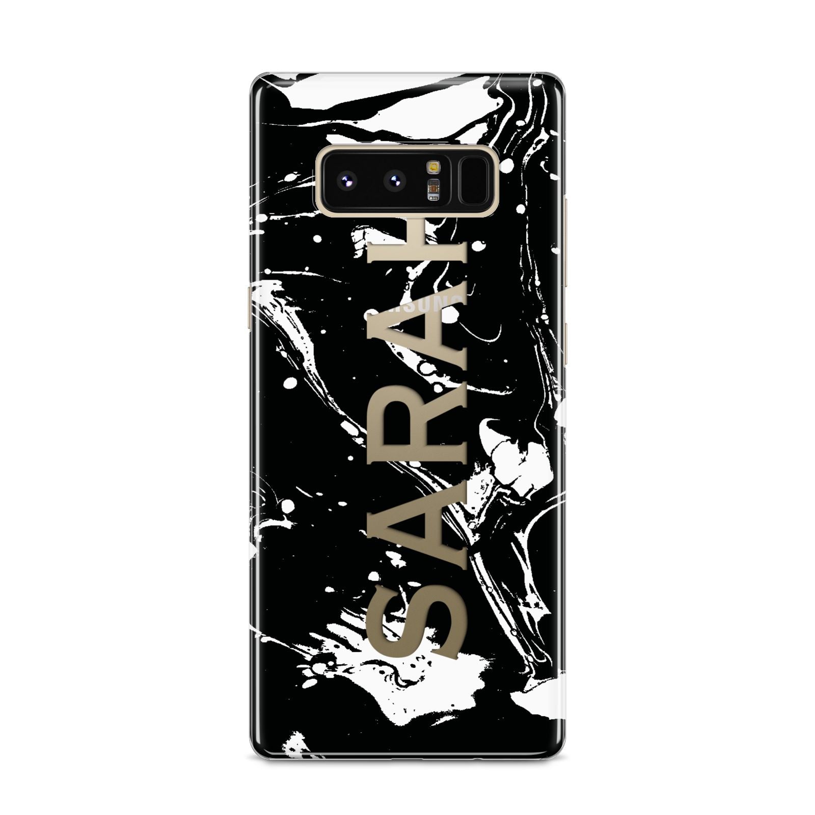 Personalised Clear Name Cutout Swirl Marble Custom Samsung Galaxy S8 Case
