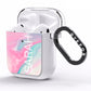 Personalised Clear Name Pastel Unicorn Marble AirPods Clear Case Side Image