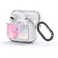 Personalised Clear Name Pastel Unicorn Marble AirPods Glitter Case 3rd Gen Side Image