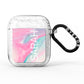 Personalised Clear Name Pastel Unicorn Marble AirPods Glitter Case