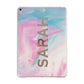 Personalised Clear Name Pastel Unicorn Marble Apple iPad Gold Case