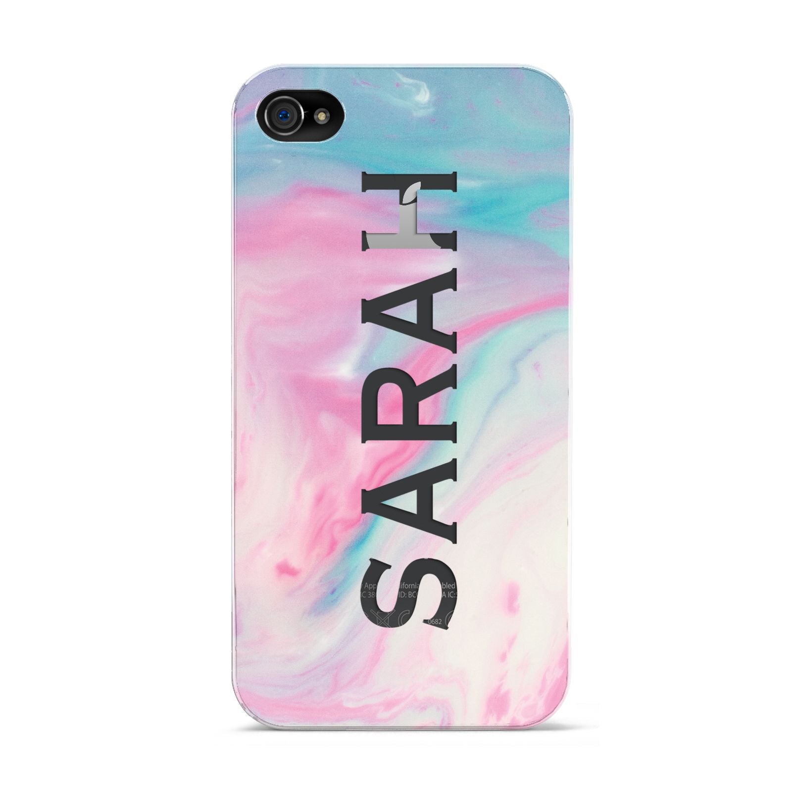 Personalised Clear Name Pastel Unicorn Marble Apple iPhone 4s Case
