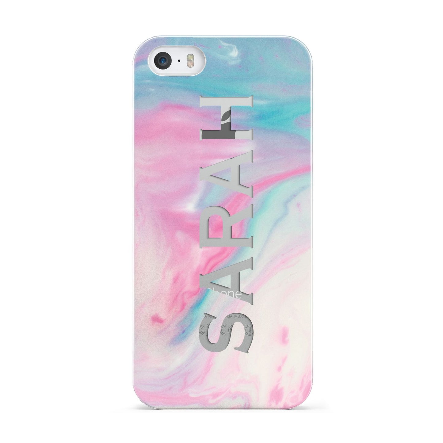 Personalised Clear Name Pastel Unicorn Marble Apple iPhone 5 Case
