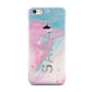 Personalised Clear Name Pastel Unicorn Marble Apple iPhone 5c Case