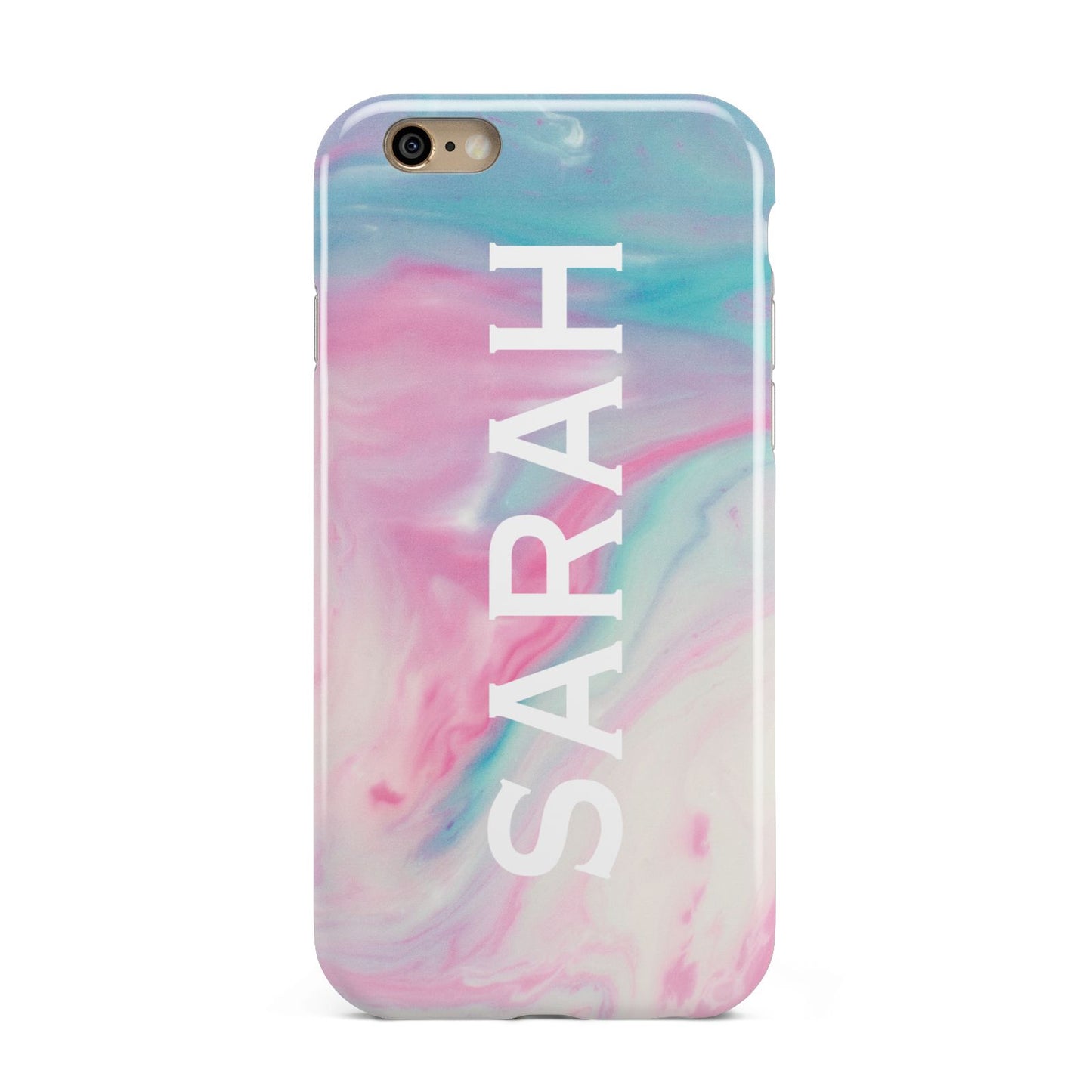 Personalised Clear Name Pastel Unicorn Marble Apple iPhone 6 3D Tough Case