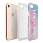Personalised Clear Name Pastel Unicorn Marble Apple iPhone 7 8 3D Tough Case Expanded View