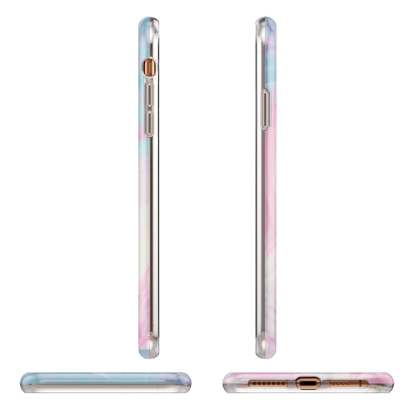 Personalised Clear Name Pastel Unicorn Marble Apple iPhone XS Max 3D Wrap Tough Case Alternative Image Angles