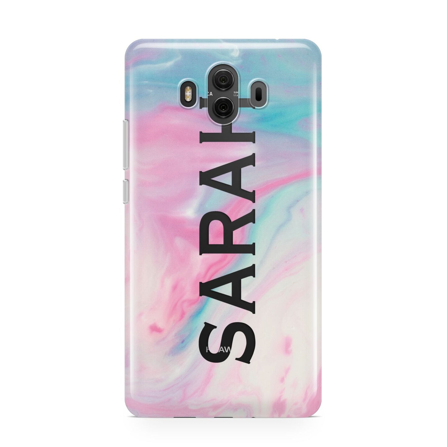 Personalised Clear Name Pastel Unicorn Marble Huawei Mate 10 Protective Phone Case