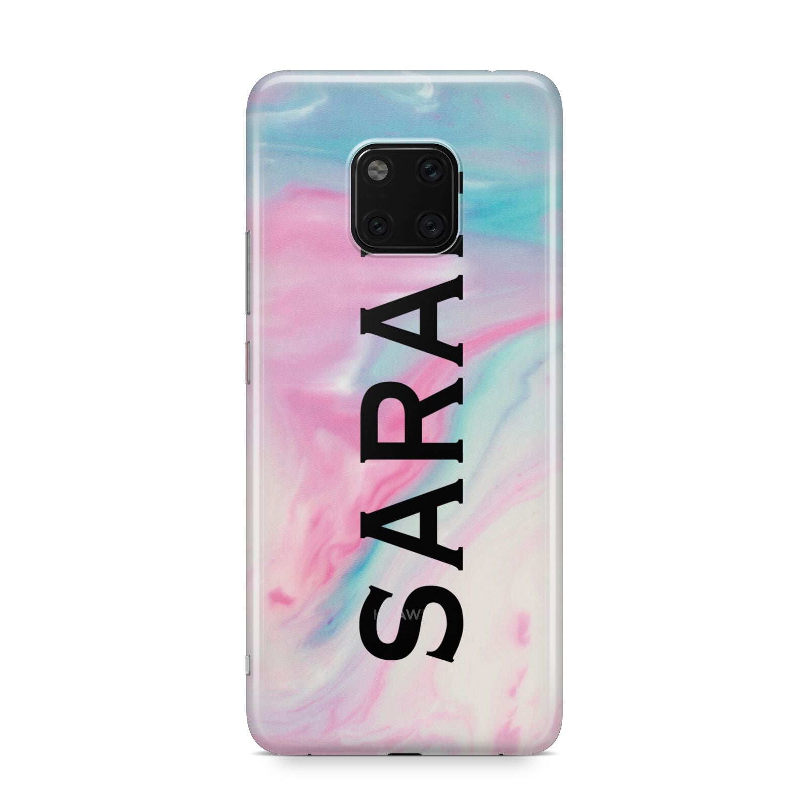 Personalised Clear Name Pastel Unicorn Marble Huawei Mate 20 Pro Phone Case
