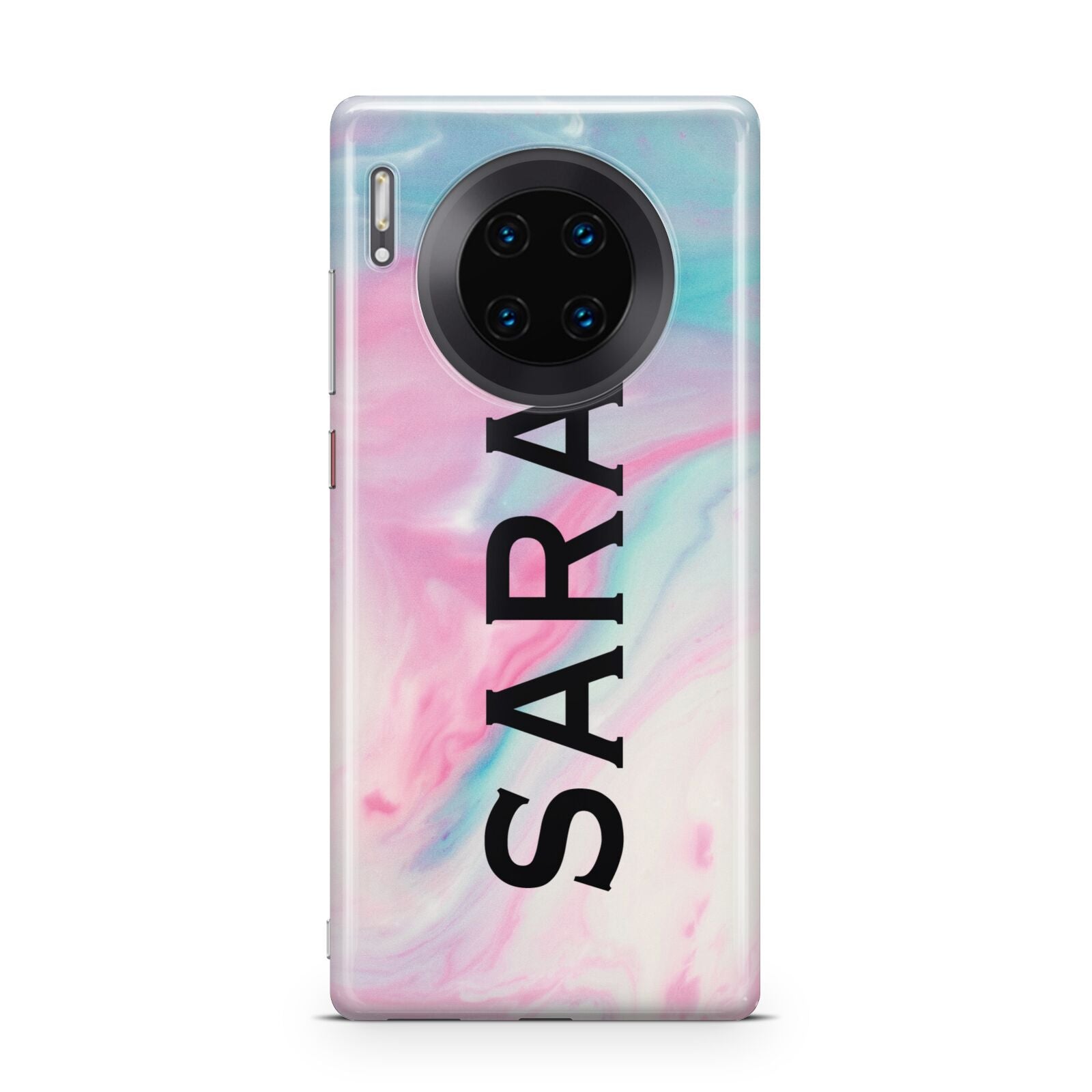 Personalised Clear Name Pastel Unicorn Marble Huawei Mate 30 Pro Phone Case