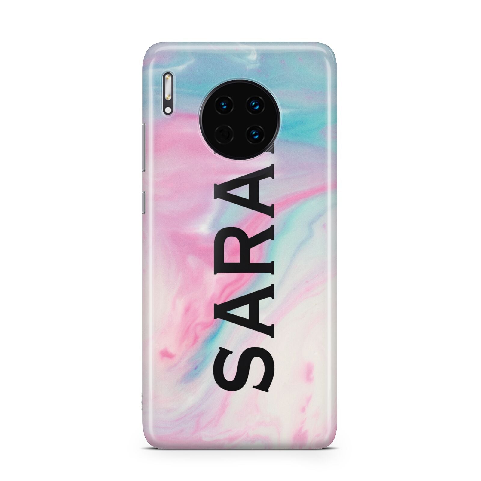 Personalised Clear Name Pastel Unicorn Marble Huawei Mate 30