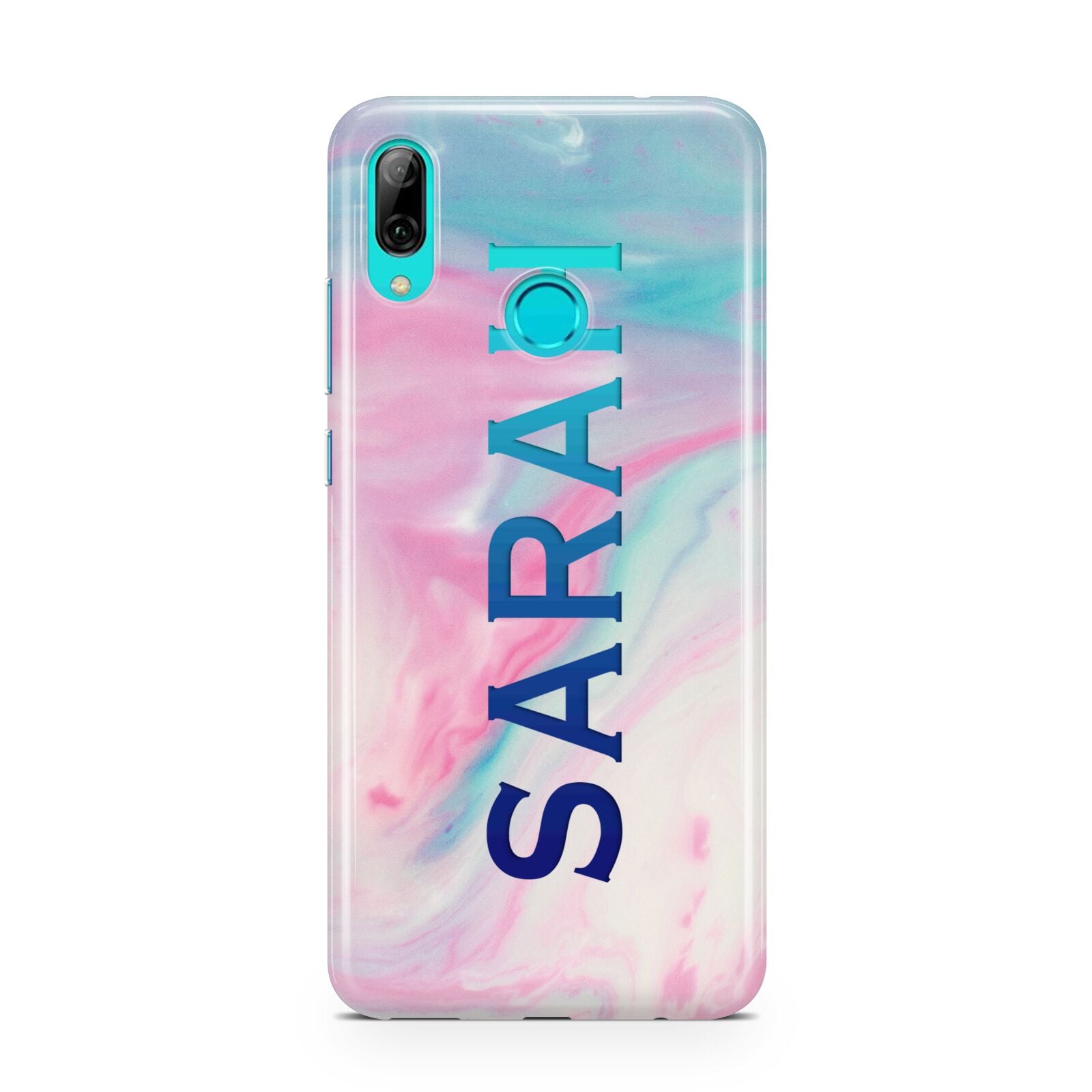 Personalised Clear Name Pastel Unicorn Marble Huawei P Smart 2019 Case