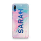 Personalised Clear Name Pastel Unicorn Marble Huawei P Smart Z